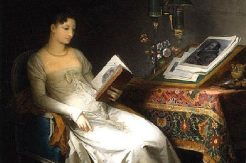 Marguerite Gérard: Olvasó hölgy a szalonban (ca. 1795)