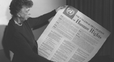 Eleanor Roosevelt az Emberi Jogok Egyetemes Nyilatkozatával